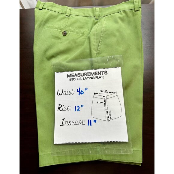 Brooks Brothers 346 Men's‎ Green Chino Shorts Sz W38 (Measures 40") Classic Fit - Picture 7 of 13